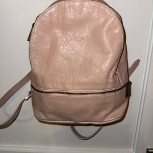 Blush Pink Leather Backpack